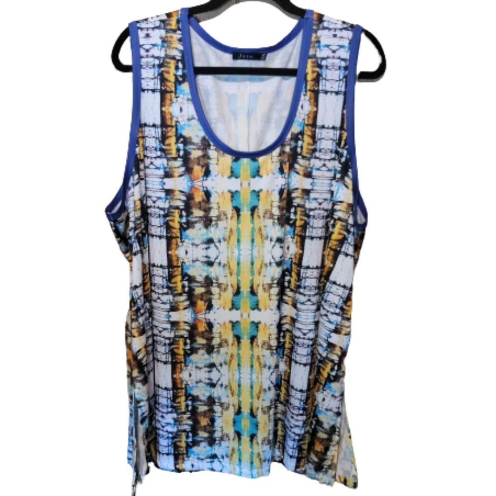 Jete Yellow/blue long tank top